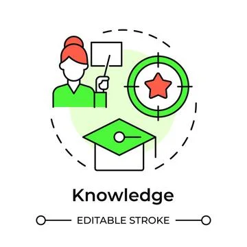 Knowledge multi color concept icon Stock Illustration