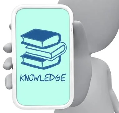 Knowledge Online Means Mobile Phone And Cellphone 3d Rendering Stock Illustration