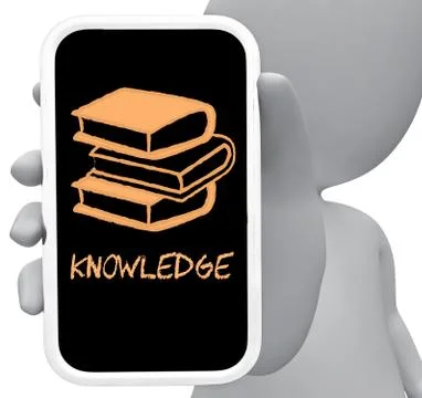 Knowledge Online Represents Mobile Phone And Comprehension 3d Rendering Stock Illustration