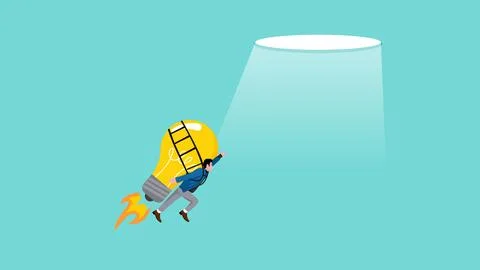 Knowledge or creativity for career success and financial freedom, strategy .. Stock Illustration