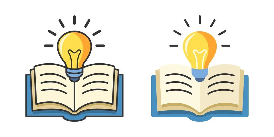 Knowledge or education icon in flat style. School study vector illustration.. Illustrazione stock