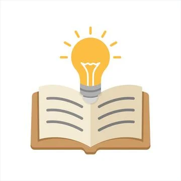 Knowledge or education icon in flat style. School study vector illustration.. Illustrazione stock