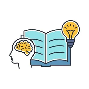 Knowledge or education icon in flat style. School study vector illustration.. Stock Illustration