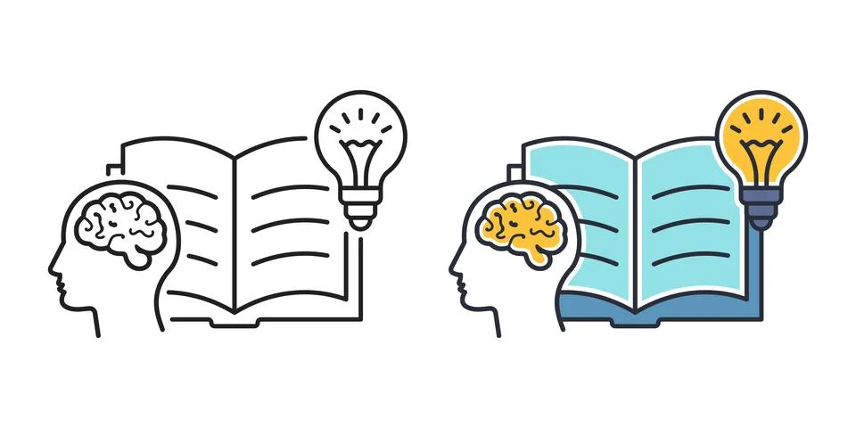 Knowledge or education icon in flat style. School study vector illustration.. Stock Illustration