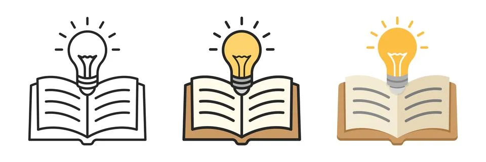 Knowledge or education icon set collection in flat style. School study vect.. Illustrazione stock