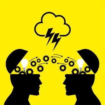 Knowledge or Ideas Transfer Stock Illustration