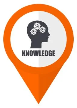 Knowledge orange pointer vector icon in eps 10 isolated on white background. Stock Illustration