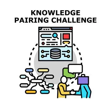 Knowledge pairing challenge concept representing business solutions Stockillustratie