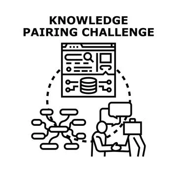 Knowledge pairing challenge concept representing business solutions Stock Illustration