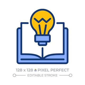 Knowledge pixel perfect line color icon Stock Illustration