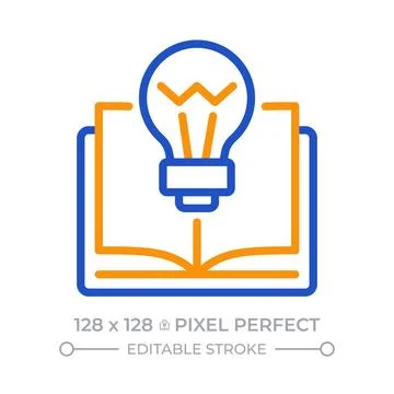 Knowledge pixel perfect two color line icon Stock Illustration