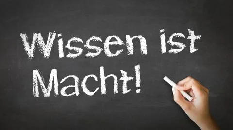 Knowledge is power chalk illustration (in german) Stock Illustration