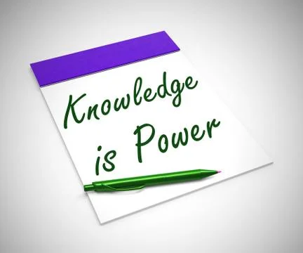 Knowledge is power concept icon mean information or data - 3d il Stock Illustration