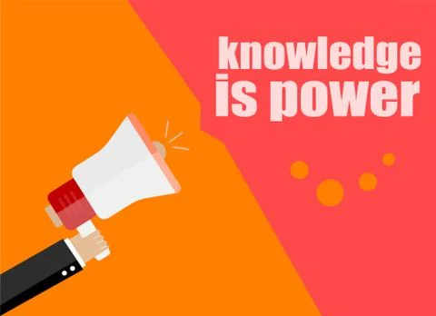 Knowledge is power. Flat design business concept Digital marketing business m Illustrazione stock