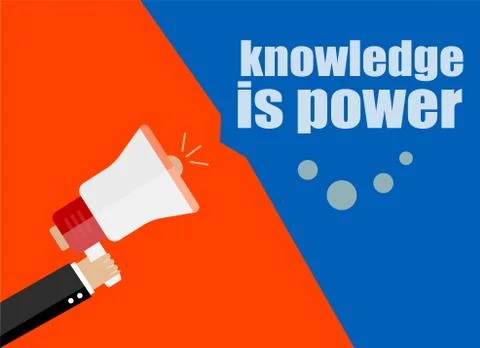 Knowledge is power. Flat design business concept Digital marketing business m Stock Illustration