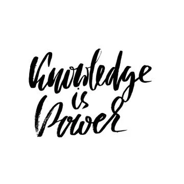 Knowledge is power. Hand drawn lettering proverb. Vector typography design Stock Illustration