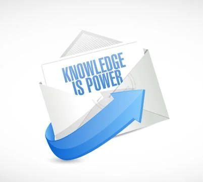 Knowledge is power mail illustration design Stock Illustration