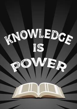 Knowledge is power poster. Educational, book reading concept. Stock Illustration