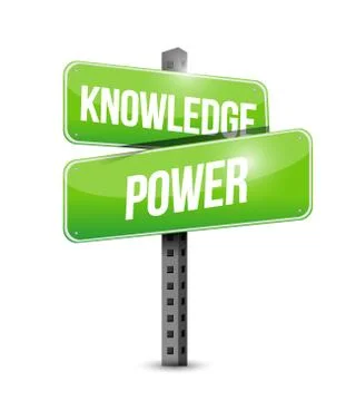 Knowledge is power road sign illustration design Stock-Illustration