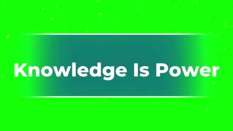 Knowledge is power text animation. Educational quote on green screen background. Stock Footage 340250655