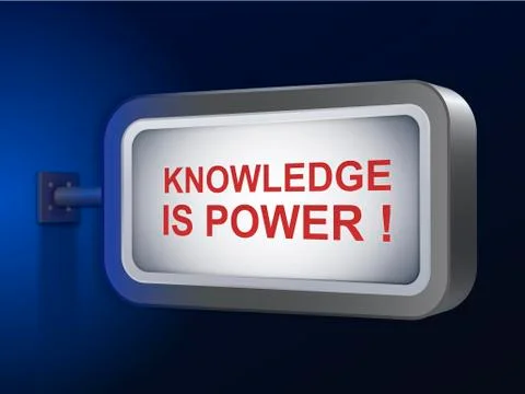 Knowledge is power words on billboard Illustrazione stock