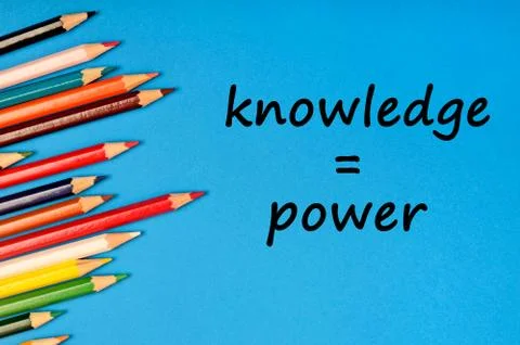 Knowledge is power words Stock Photos