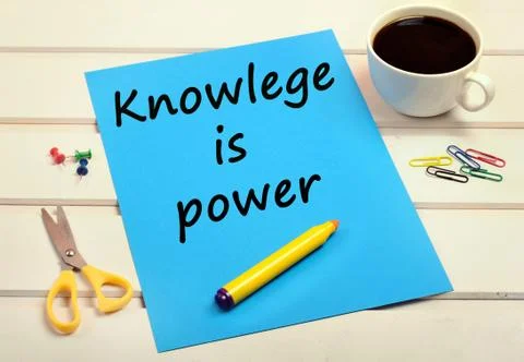 Knowledge is power words Foto stock