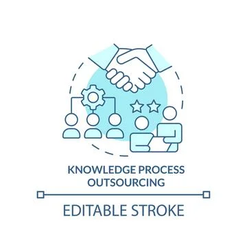 Knowledge process outsourcing turquoise concept icon Illustrazione stock