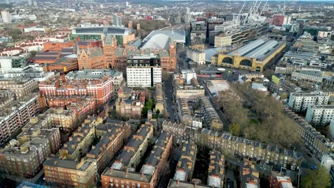 Knowledge Quarter - King's Cross, St Pancras, Euston Road Stock Footage 261237431
