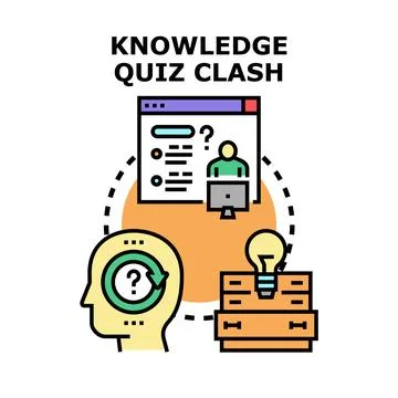 Knowledge quiz clash concept for online education application Ilustração Stock
