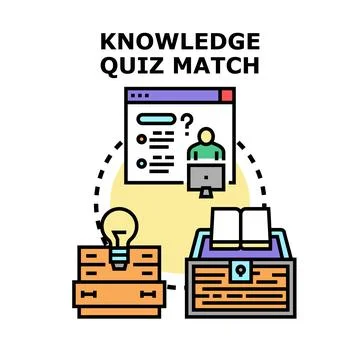 Knowledge quiz match game concept vector illustration Illustrazione stock