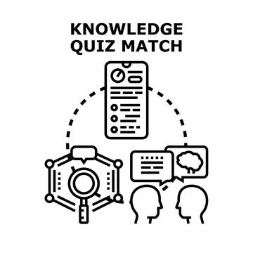 Knowledge quiz match playing on mobile phone app 库存插图