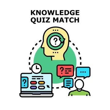 Knowledge quiz match playing online learning game 库存插图