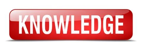 Knowledge red square 3d realistic isolated web button Stock Illustration
