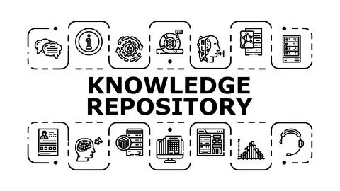 Knowledge repository banner icon vector illustration Illustrazione stock