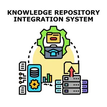 Knowledge repository integration system vector concept Stock Illustration