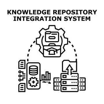 Knowledge repository integration system vector concept Stockillustratie