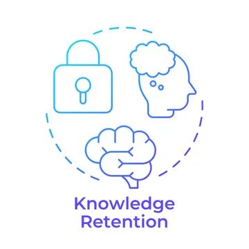 Knowledge retention blue gradient concept icon Stock Illustration