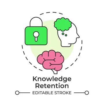 Knowledge retention multi color concept icon Stock Illustration