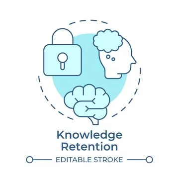 Knowledge retention soft blue concept icon Stock Illustration