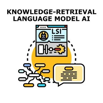 Knowledge retrieval generating language model ai concept イラスト素材