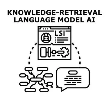 Knowledge retrieval generating language model ai concept イラスト素材