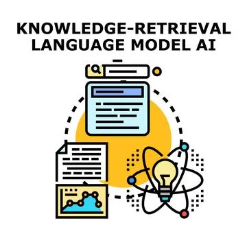 Knowledge retrieval language model ai developing concepts Stock Illustration