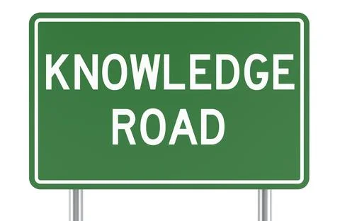 Knowledge Road, road sign. 3D rendering Stock Illustration