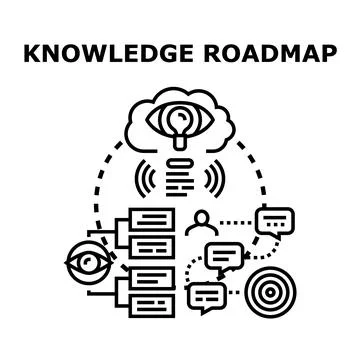 Knowledge roadmap planning process for business development 스톡 일러스트