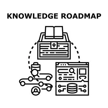 Knowledge roadmap planning unlocking business learning path Stock Illustration