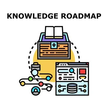 Knowledge roadmap planning unlocking business learning path Stock Illustration