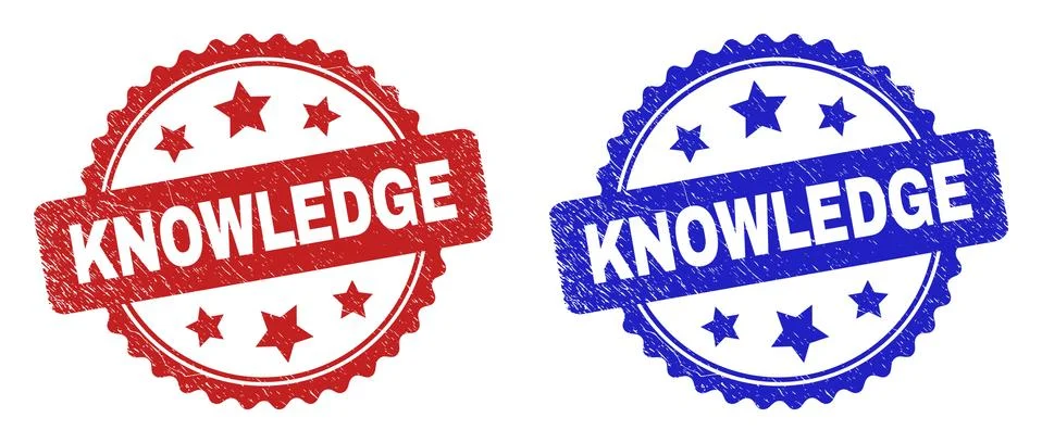 KNOWLEDGE Rosette Stamps with Scratched Surface Illustrazione stock