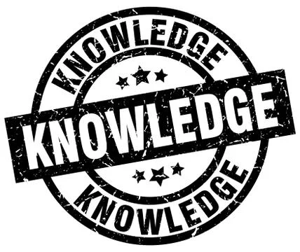 Knowledge round grunge black stamp 스톡 일러스트