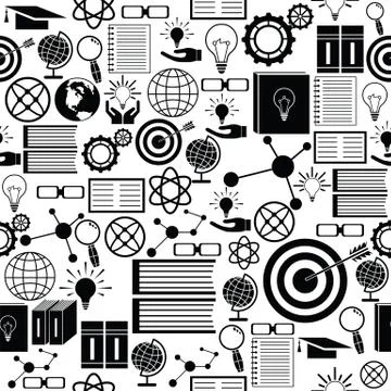 Knowledge seamless pattern background icon. Stock Illustration